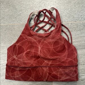 Lululemon Athletica Red Patterned Strappy Sports Bra